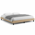 Letto matrimoniale con struttura in legno 160 x 200 cm rovere chiaro