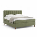 Letto matrimoniale imbottito 160 x 200 cm in poliestere verde oliva con testiera verticale