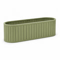 Fioriera da giardino ovale 120 x 40 x 60 cm in acciaio zincato verniciato a polvere verde oliva