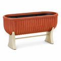 Fioriera da balcone con supporto in polipropilene ovale terracotta e crema 60 x 25 x 50 cm