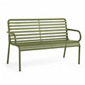 Panca da giardino 2 posti rettangolare in acciaio verniciato a polvere verde 128 x 66 x 82 cm