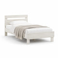 Letto singolo con struttura in legno massello di pino bianco 90 x 190 cm