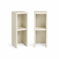 Set di 2 comodini stretti con ripiano in MDF 25 x 25 x 70 cm avorio