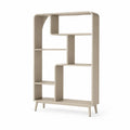Libreria a terra 80 x 30 x 180 cm in MDF rettangolare beige con 6 vani a giorno