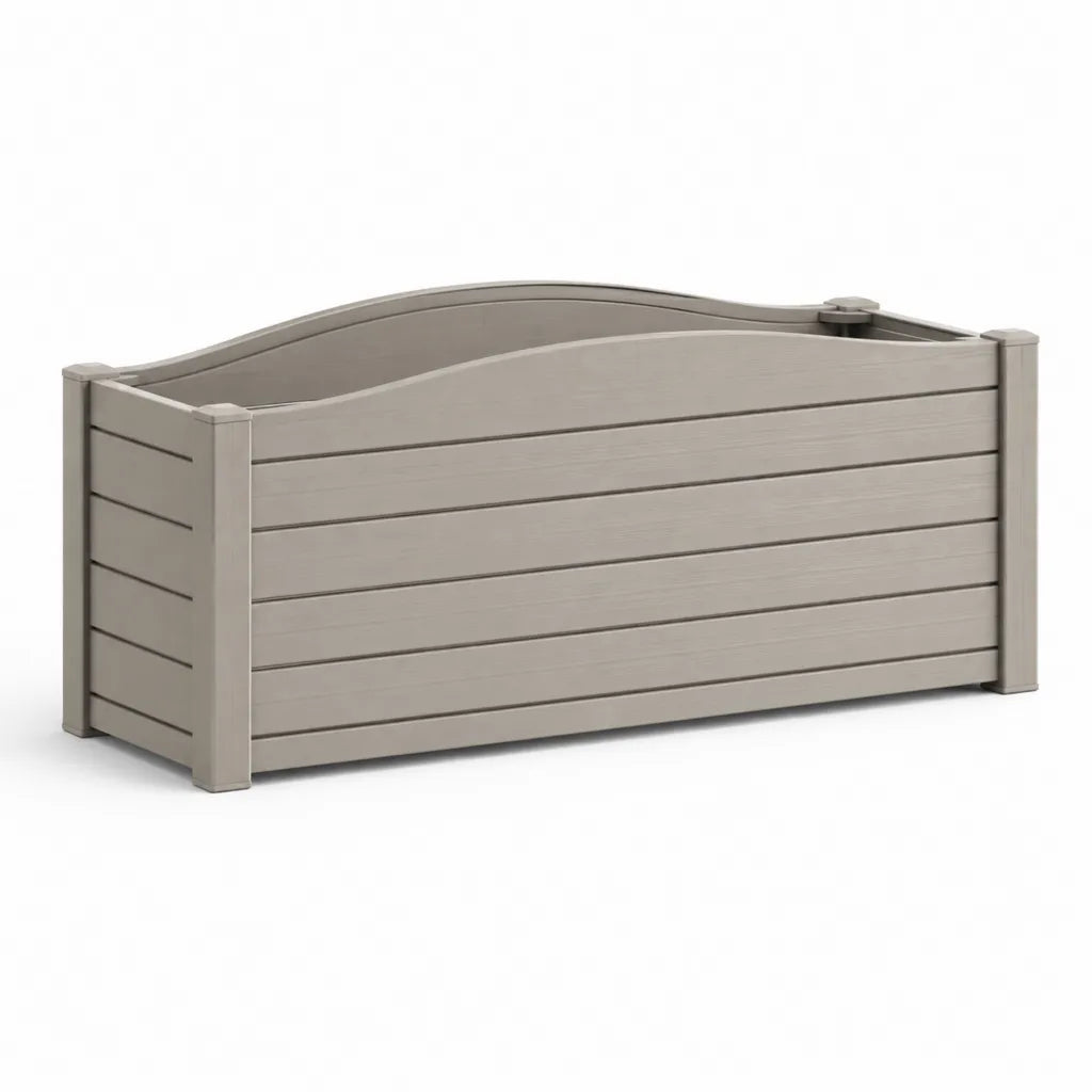 Fioriera da giardino rialzata rettangolare in PP grigio tortora 80 x 40 x 40 cm