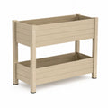 Fioriera rialzata a 2 livelli in PP beige 80 x 40 x 80 cm