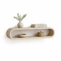 Mensola da parete ovale in MDF beige 100 x 20 x 40 cm
