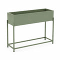 Fioriera rialzata rettangolare in acciaio zincato verde 80 x 30 x 80 cm
